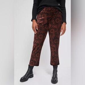 Anthropologie Brown and Black Patterned Cropped Pants